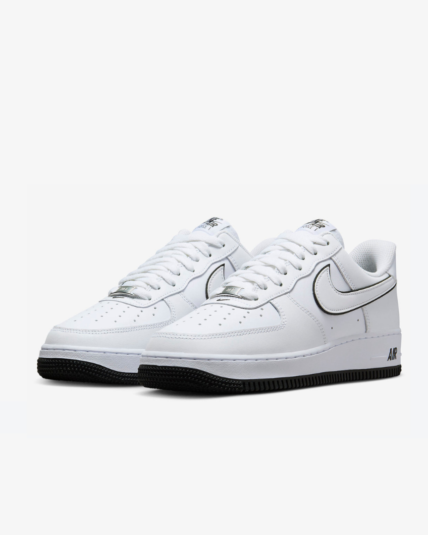 Tenis Nike Air Force 1 '07 Low White Black Outline Swoosh