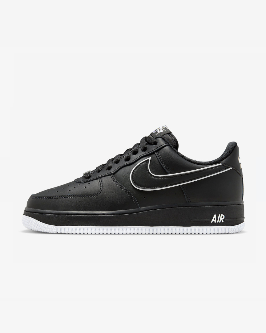 Tenis Nike Air Force 1 Low '07 Black White Sole (2023)